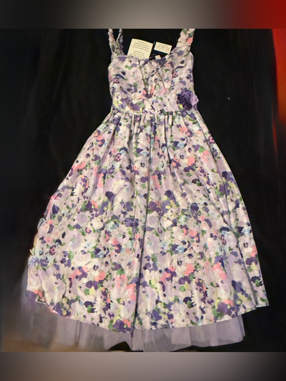 The Children's Place Lavender Floral Sundress with Tulle Trim